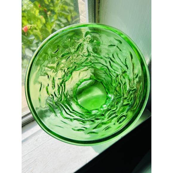 Vintage E.O Brody Co. Emerald Green Full Bouquet Art Glass Vase - 1970’s - Picture 3 of 7